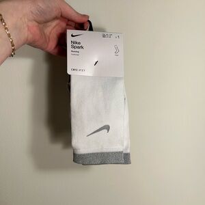 Nike Spark Dri-FIT White and Gray Athletic Socks